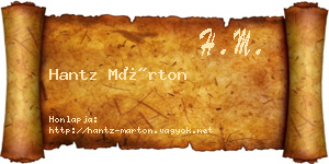 Hantz Márton névjegykártya