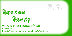 marton hantz business card