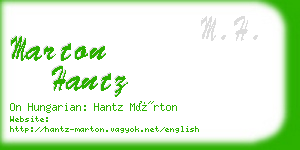 marton hantz business card